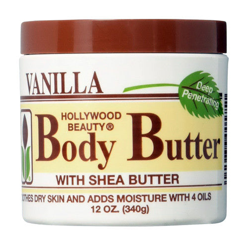 Hollywood Beauty Body Butter Vanilla With Shea Butter And Vitamin E, 12 Oz